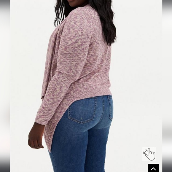 Plus Size 2X Torrid Space-Dye Cardigan Drape Front Sweater Womens top - Picture 3 of 4